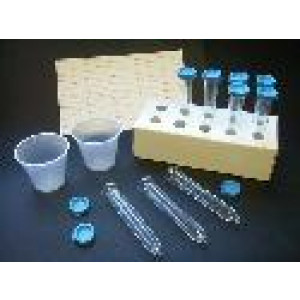 Uri-Pak Urine Collection System, 12mL Flared Top Urine Tube, Blue Snap Cap, Collection Cups, ID Labels & Rack, 100/Bag, 5 Bags/Unit