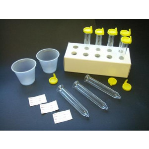 Uri-Pak Urine Collection System, 12mL Flared Top Urine Tube, Yellow Snap Caps with Sanitary Grip, Collection Cups, ID Labels & Rack, 100/Bag, 5 Bags/Unit