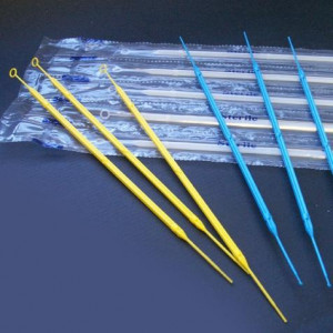 Inoculation Loop, Rigid, 10uL with Needle, with Calibration Certificate, STERILE, Yellow, Individually Wrapped, 500/Unit