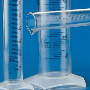 Graduated Cylinder, PMP (TPX), Printed Graduations, 250mL, 12/Unit