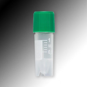 Sample Tube, 1.2mL, External Threads, PP, White Graduations & Marking Area, Conical Bottom, Self-Standing, 1000/Unit