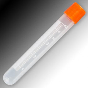 Sample Tube, 5mL, External Threads, PP, White Graduations & Marking Area, Round Bottom, 1000/Unit