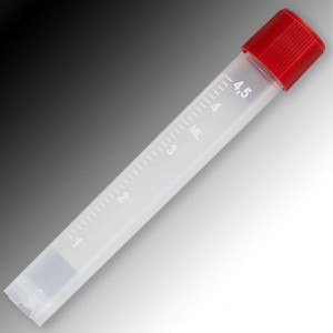 Sample Tube, 5mL, External Threads, PP, White Graduations & Marking Area, Round Bottom, Self-Standing, 1000/Unit