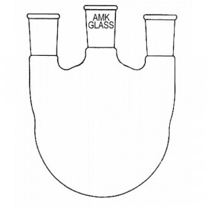 Round Bottom Flask, 500mL, 3-Neck, Vertical, 24/40 Center, 24/40 Sides (ea)