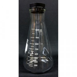Glass Flask, 1000mL, w/ Rubber Stopper (ea)