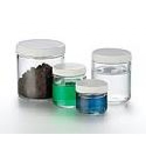 8oz Clear Straight Sided Jar Assembled w/70-400 PTFE Lined Cap {Precleaned} (24/cs)