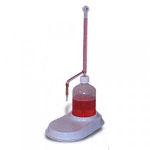 S-O-M Buret, 50mL, 200mm, 1000mL Poly Bottle, Econo-Tip, Graduated w/ White Markings (w/ Base, Rubber Tip Assembly) (ea)