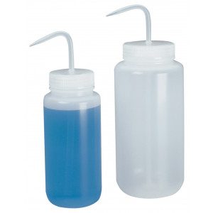 500mL Wide Mouth LDPE Wash Bottle, 53mm PP Screw Thread Closure (24/cs)