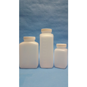 250mL Natural HDPE Oblong Bottle Assembled w/45-400 F-217 Lined Cap, Certified (24/cs)