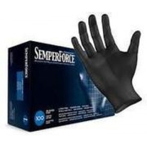 Sempermed  BKNF103 Black Nitrile Powder Free Glove,Medium (100/bx)