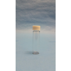 16mL Clear Boroscilicate Sample Vial , 18-400 screw thread w/ PTFE lined closure attached (144/pk)