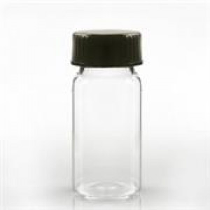 20mL Amber VOA Vial Assembled w/24-400 Black Phenolic Poly Cone Lined Cap (100/pk)