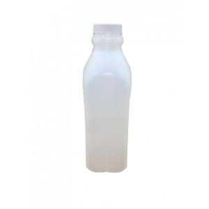 16oz Natural HDPE Juice Style Bottle Assembled w/38-400 F-217 Lined Cap, Certified (400/cs)