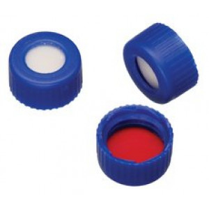 Blue Cap w/PTFE/Silicone Septa for 9mm Threaded GC Vials (100pk)