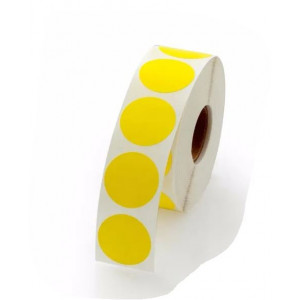 1-THERMAL TRANSFER LABEL-FLOOD YELLOW CIRCLE(5500 PER ROLL)