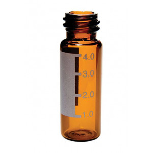 4mL Amber Screw Thread Vial w/Numbered Graduated ID Patch (100/pk)