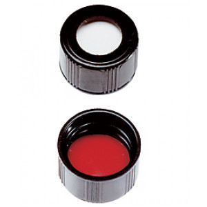 13-425 Open Top Phenolic Cap w/ Red PTFE/White Silicone Septa (100/pk)