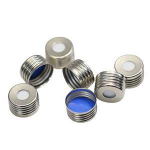 18mm Metal Magnetic Screw Cap with Prefitted Silcone /Teflon liner (Chromacol 20mm) 125cs