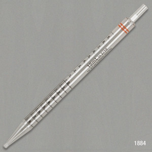 10mL, Serological Pipette, PS, Short, 230mm, STERILE, Orange Striped, Individually Wrapped (200/cs)