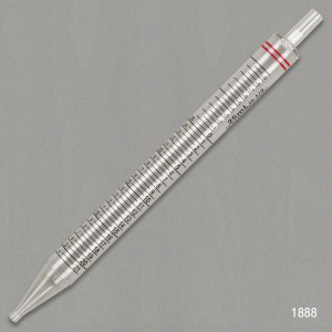 25mL, Serological Pipette, PS, Short, 230mm, STERILE, Red Striped, Individually Wrapped (100/cs)