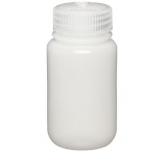 125mL Wide Mouth HDPE Bottle, 38mm PP Screw Thread Closure {Lab Grade} (72/cs)