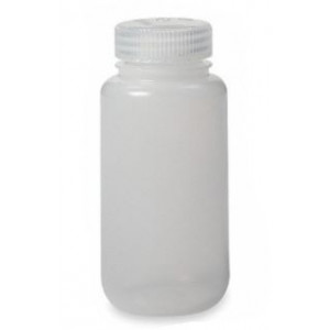 250mL Wide Mouth HDPE Bottle, 43mm PP Screw Thread Closure {Lab Grade} (72/cs)