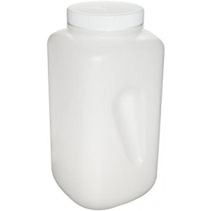 4L Large Square Wide Mouth HDPE Bottle, 100-415 PP Screw Thread Closure (6/cs)