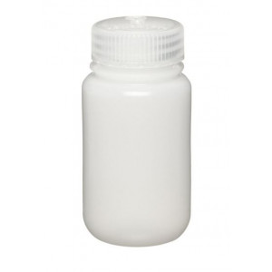 125mL Fluorinated Wide Mouth HDPE Bottle, 38mm HDPE Screw Thread Closure (72/cs)