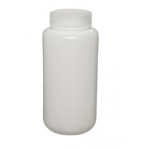 500mL Fluorinated Wide Mouth HDPE Bottle, 53mm HDPE Screw Thread Closure (48/cs)