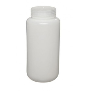 1000mL Fluorinated Wide Mouth HDPE Bottle, 63mm HDPE Screw Thread Closure (24/cs)