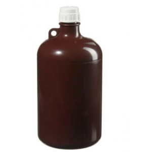 8L Large Narrow Mouth Amber Bottle, 38-430 Amber PP Screw Thread Closure (6/cs)