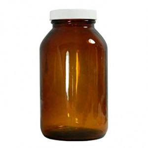 2.5L Amber Wide Mouth Packer Assembled w/70-400 PTFE Lined Cap, Certified (4/cs)