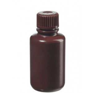 60mL Narrow Mouth Opaque Amber HDPE Bottle, 20-415 Amber PP Screw Thread Closure {Packaging Grade} (1000/cs)