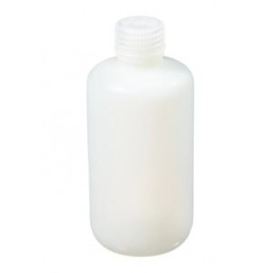 250mL Narrow Mouth Fluorinated HDPE Bottle, 24-415 PP Screw Thread Closure {Lab Grade} (250/cs)