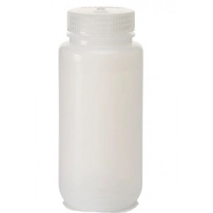 500mL Wide Mouth LDPE Bottle, 53-415 PP Screw Thread Closure {Lab Grade} (125/cs)