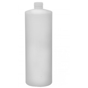 32oz Natural HDPE Cylinder Assembled w/28mm Black Phenolic Poly Cone Lined Cap (152/cs)