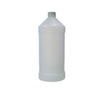 32oz Natural HDPE Modern Round Assembled w/38-400 Black Phenolic Poly Cone Lined Cap (94/cs)