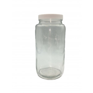 33-1/2oz Clear Economy Jar Assembled w/70-400 PTFE Lined Cap, Certified (12/cs)