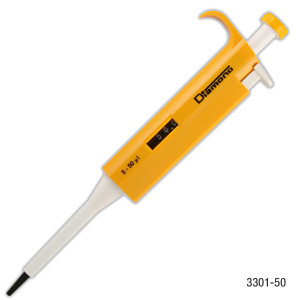 Pipette, Diamond, Adjustable Volume, 5 - 50uL, Yellow