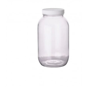 64oz Clear Wide Mouth Round Assembled w/83-400 PTFE Lined Cap (6/cs)