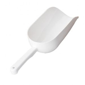 Sterilized 16 Ounce Polyethylene Scoop, White - Round bottom (50 per case)