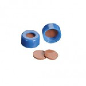 9mm AVCS Blue Target DP Cap w/Pre-Slit PTFE/Red Rubber Septum (100/pk)