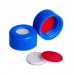 9mm AVCS Blue Target DP Cap w/Red PTFE/White Silicone Septum (100/pk)