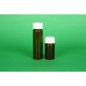 40mL Amber VOA Vial Assembled w/Open Top Bonded PTFE/Silicone Septa Cap, Certified (72/cs)