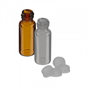 4mL Amber Non-Assembled Sample vial  w/13-425 Solid Top PTFE Lined Cap (100/pk)