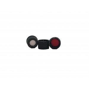 Cap, Screw, 10mm, Black, Red PTFE/White Sil, 1.5mm  100pk