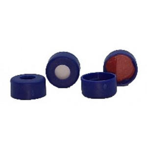 Cap, Snap, 11mm, Blue, Red PTFE/White Sil, 0.04"  100pk