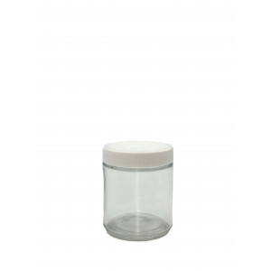 Clear Tall Glass Jars, 16oz, Black Vinyl Lined Cap, case/12