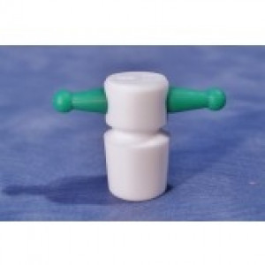 Stopper, #16 Flask Length, Solid, PTFE, Blue Handle (Each)