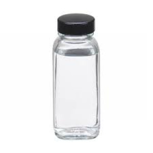 4oz Clear French Square Assembled w/33-400 Black Phenolic Poly Cone Lined Cap (96/cs)